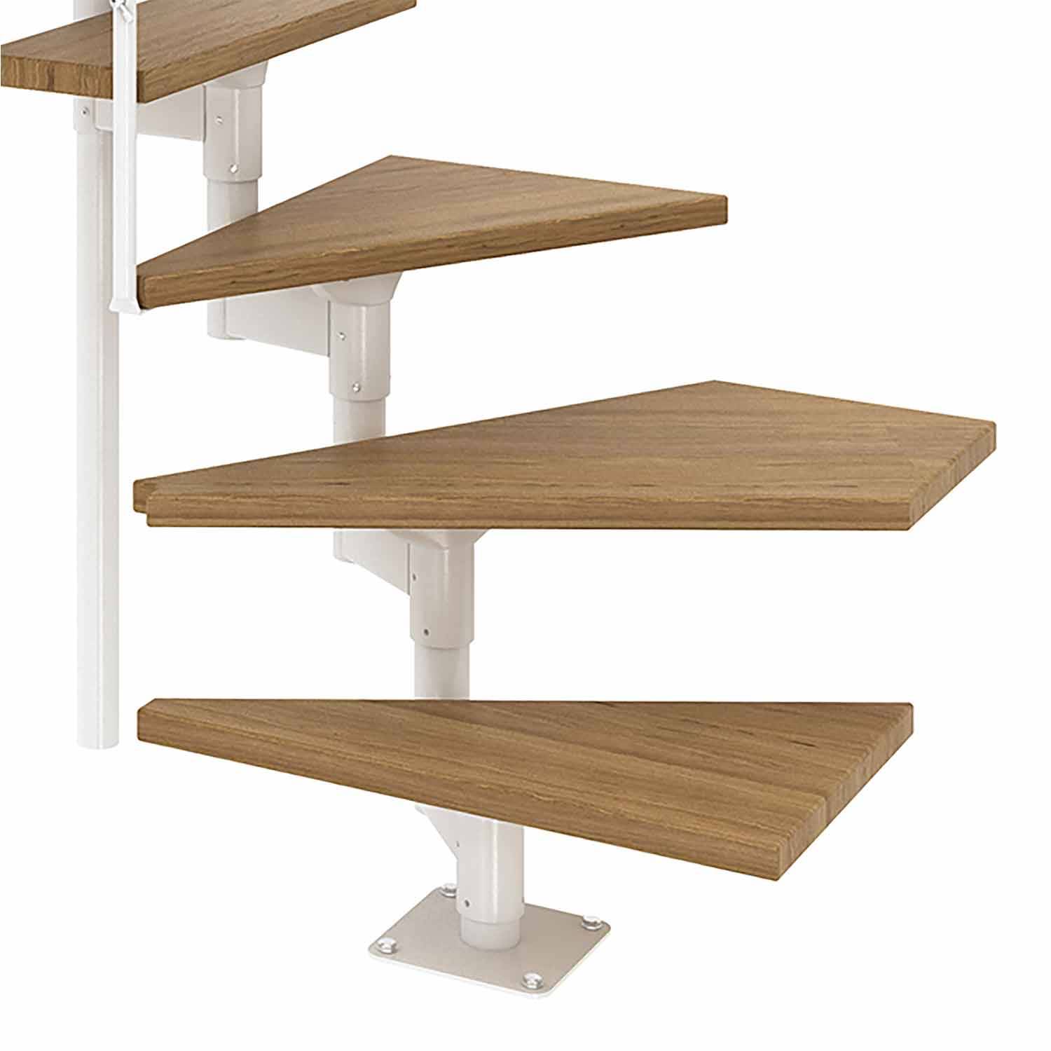Dolle Mittelholmtreppe Boston 228-300cm Geschosshöhe ¼-gewendelt in Eiche/Weiss-2