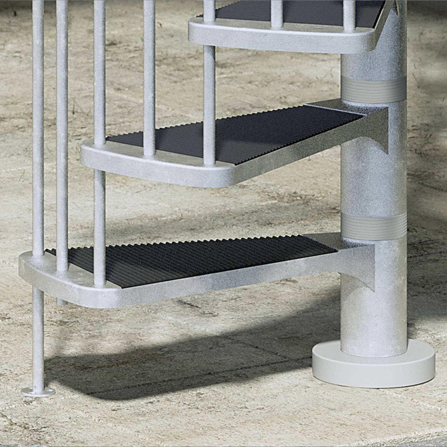 Dolle Aussentreppe Gardenspin 246-282cm Geschosshöhe 11 Stufen Trimax® Aussen-Ø155cm-1