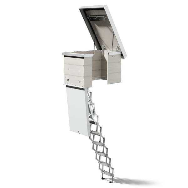 Dolle Flachdachausstieg clickFIX® vario Aluminium-Scherentreppe 140 x 70 cm ohne Zwischenrahmen 266