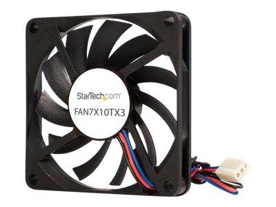 StarTech.com 70mm Gehäuselüfter - Lüfter 7cm für PC Gehäuse mit 3-pin Molex Stecker (70mmx70mmx10mm) - Gehäuselüfter - 7