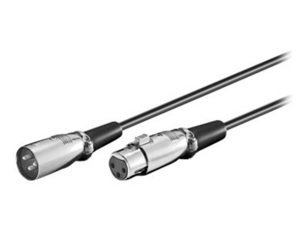 wentronic XLR 0600 - Mikrofonverlängerungskabel - XLR3 männlich zu XLR3 weiblich - 6 m - Schwarz