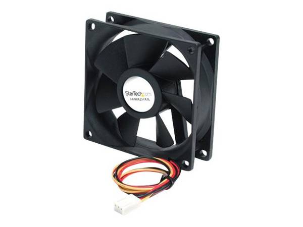 StarTech.com 80mm Gehäuselüfter - Lüfter 8cm für PC Gehäuse mit 3-pin Molex Stecker (80mmx80mmx25mm) - System-Gebläseeinheit - 80 mm
