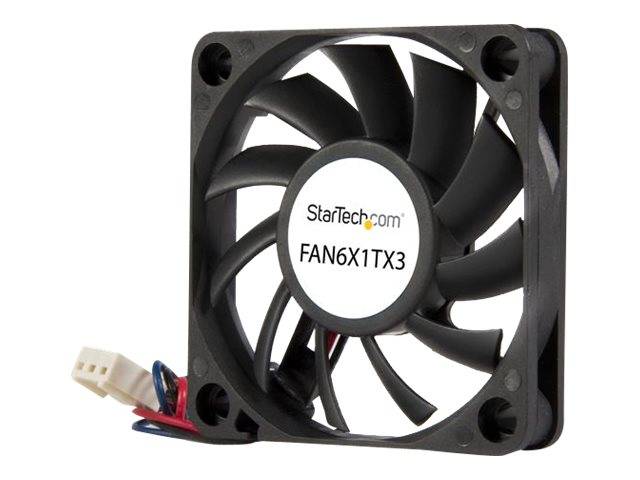 StarTech.com 60mm Gehäuselüfter - Lüfter 6cm für PC Gehäuse mit 3-pin Molex Stecker (60mmx60mmx10mm)-0