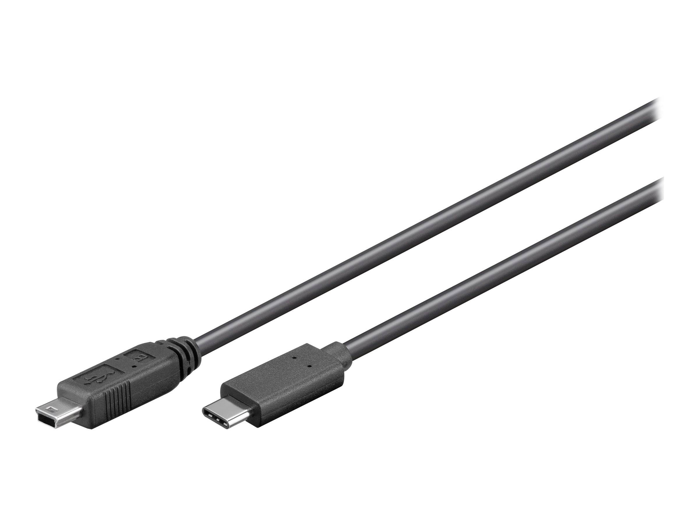 Goobay USB 2.0 Kabel USB-C™ auf Mini-B 2.0, schwarz - USB 2.0-Mini-Stecker (Typ B, 5-Pin) > USB-C™-Stecker-0