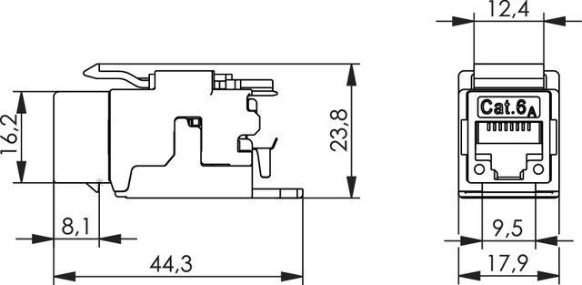 2 Stk. Telegärtner AMJ Modul Cat.6A 100023225-1