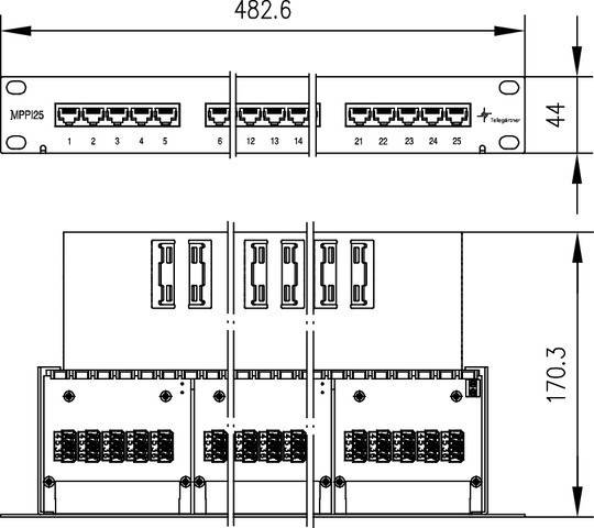 Telegärtner 19Z.Patch Panel 1HE 100007025-2