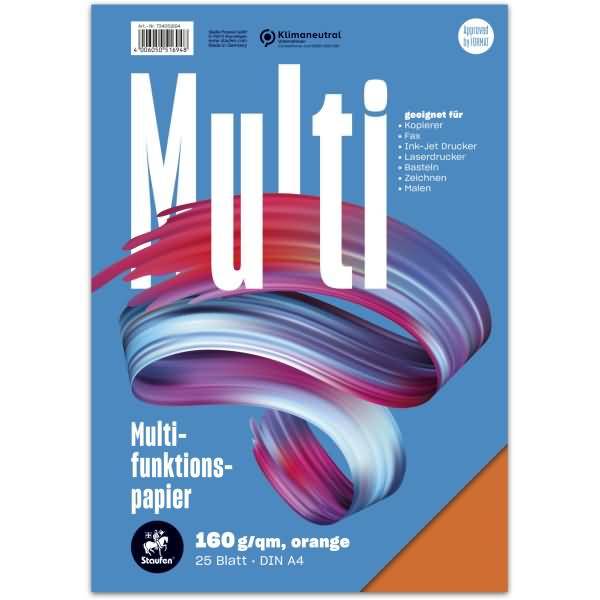 Multifunktionspapier A4 160g/qm VE=25 Blatt intensiv orange