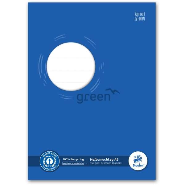 Heftumschlag Green Karton 150g/qm A5 blau-0