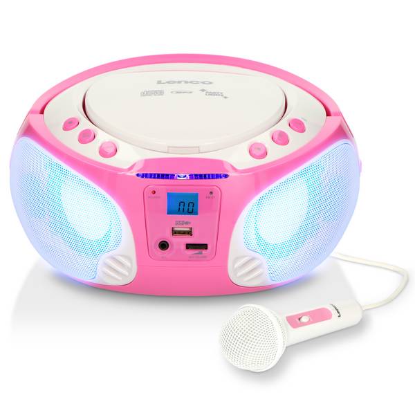 LENCO UKW-Radio CD/MP3 tragbar SCD-650 pink