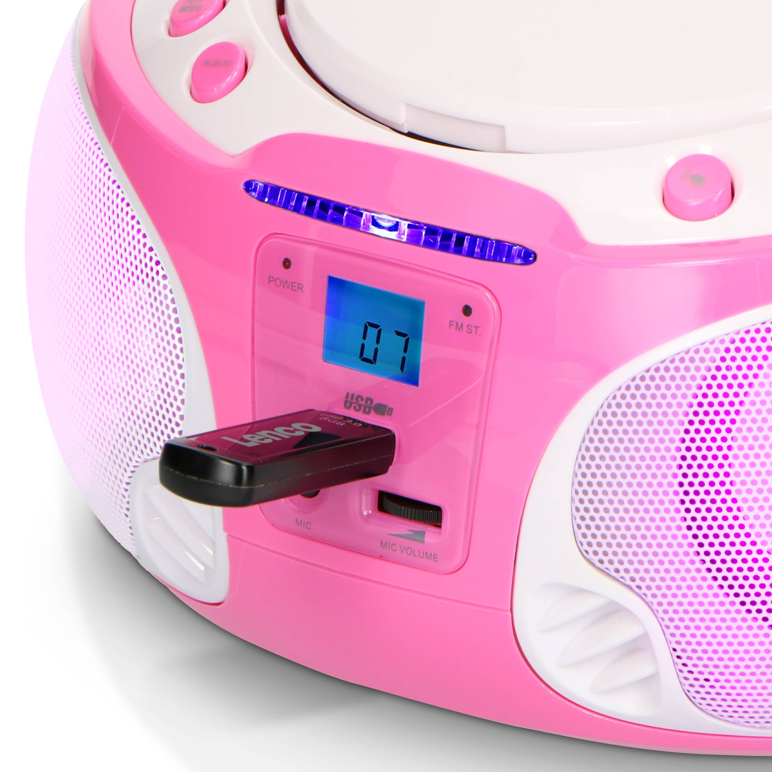 LENCO UKW-Radio CD/MP3 tragbar SCD-650 pink-3