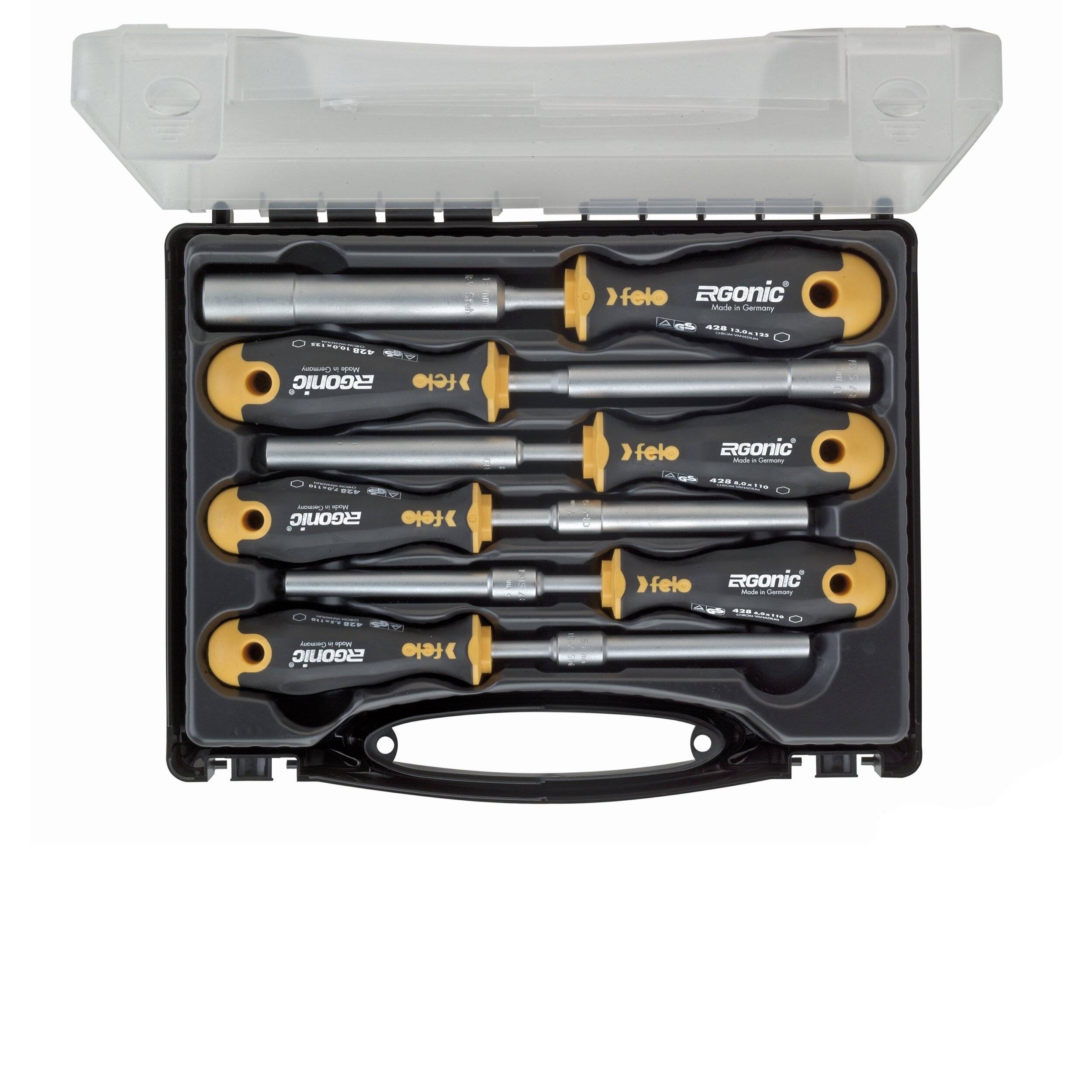 Felo SD ERGONIC M-Tec Schraubendreher Satz 6-tlg. SW 5,5-13 im Koffer
