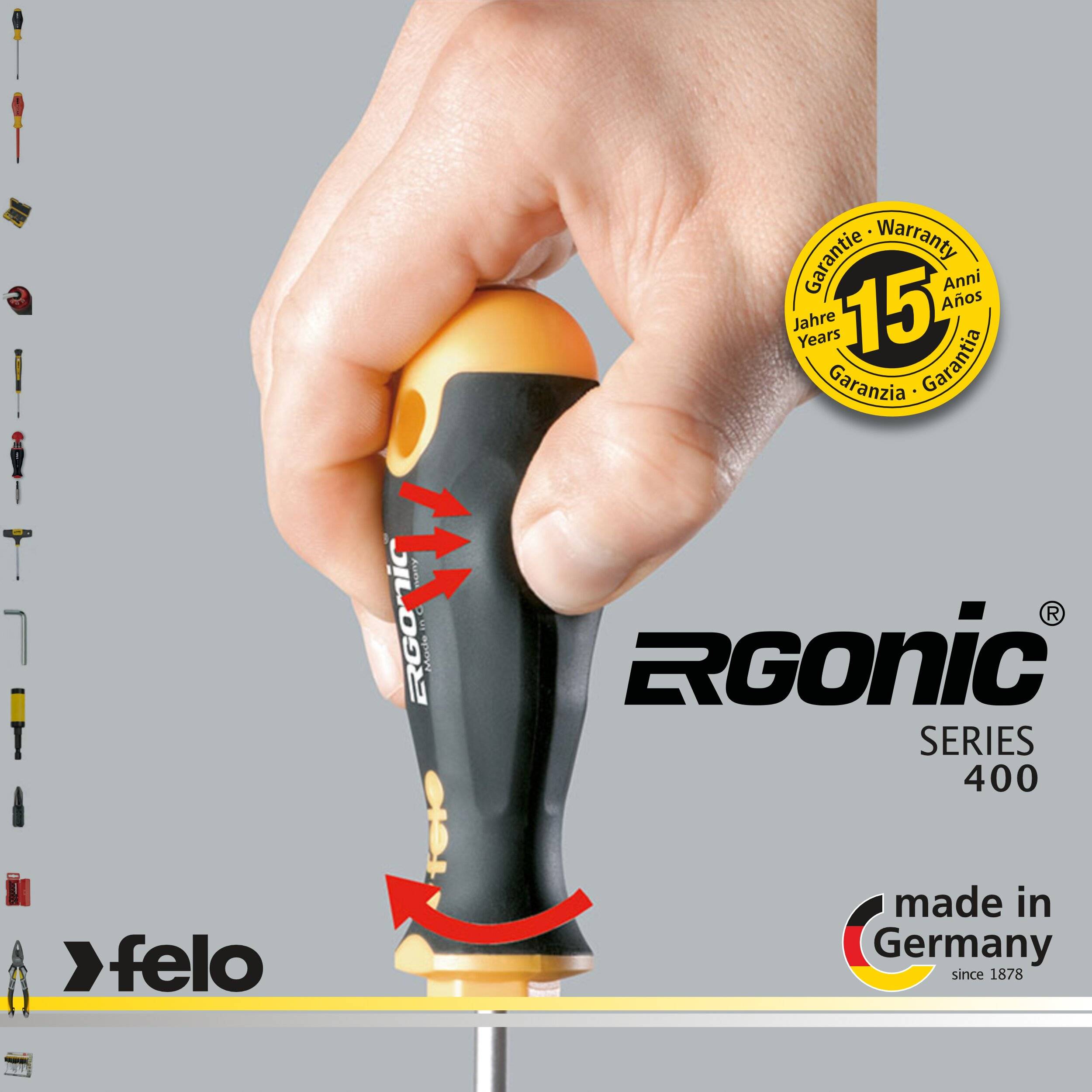 FELO Schraubendreher Satz ERGONIC, 6-tlg: 2 x Schlitz - 4 X Kreuzschlitz (2xPZ - 2xPH) im Koffer-4