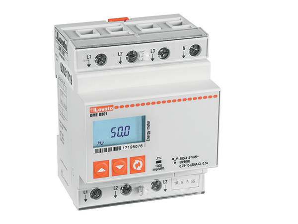 Lovato Electric DMED301 digitaler 3-phasiger Wechselstromzähler 80A 380-415Vac LCD Display Multimessung RS485Modbus-0