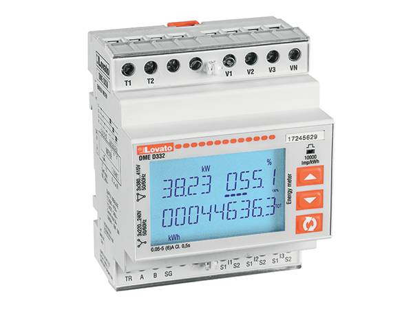 Lovato Electric DMED332 digitaler 3-phasiger Wechselstromzähler 80A 380-415Vac LCD Display Multimessung M-Bus Stromwandleranschluss