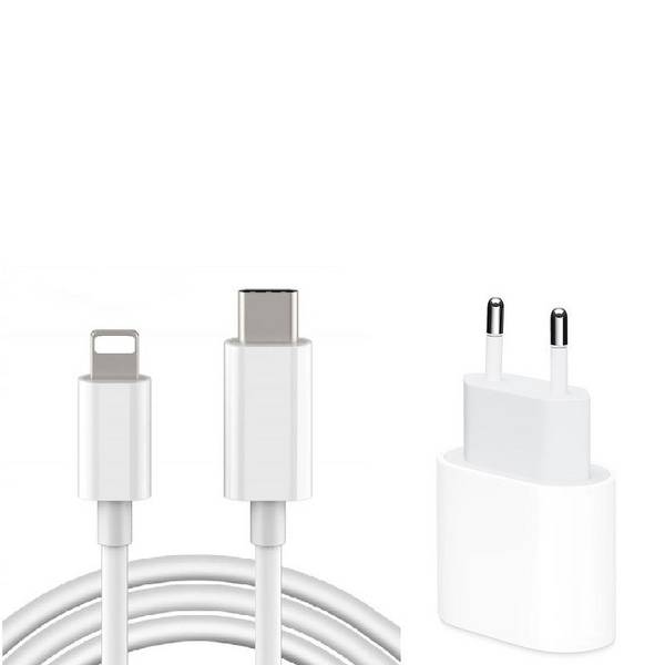 Ladeset 20W USB-C Netzteil + USB-C auf Lightning Kabel 1 m Weiß