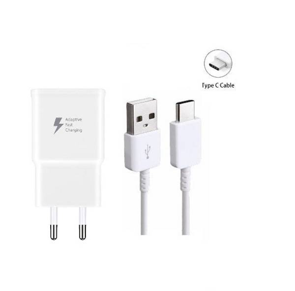 USB-Ladegerät Set Weiß – USB-A Netzteil + USB-C Kabel, Schnellladen, kompatibel mit Samsung Galaxy S25/S24/S23/S22/S2