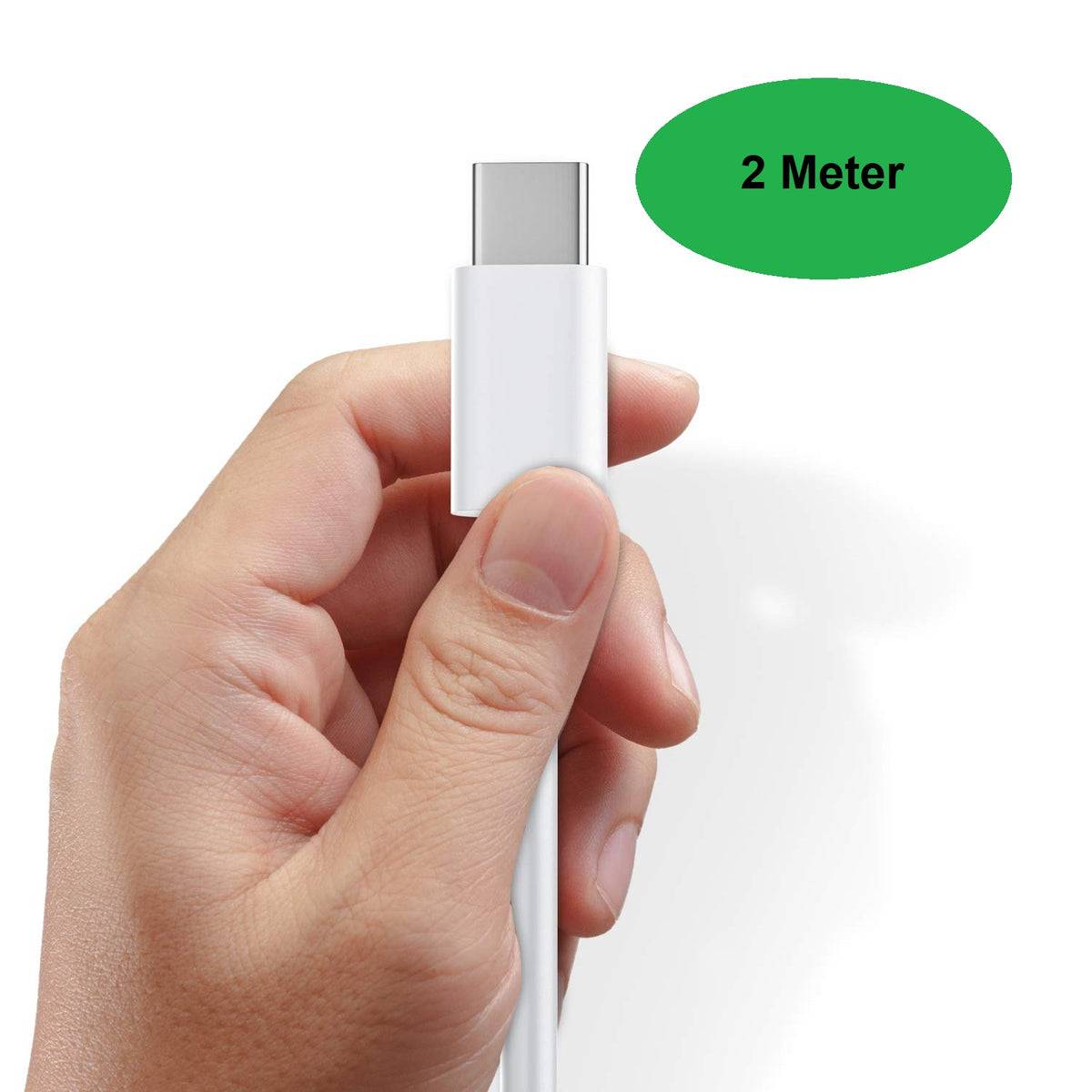 USB-C auf USB-C Ladekabel, weiß, 2m-1