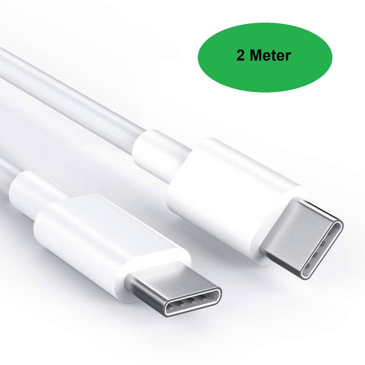 USB-C auf USB-C Ladekabel, weiß, 2m-2
