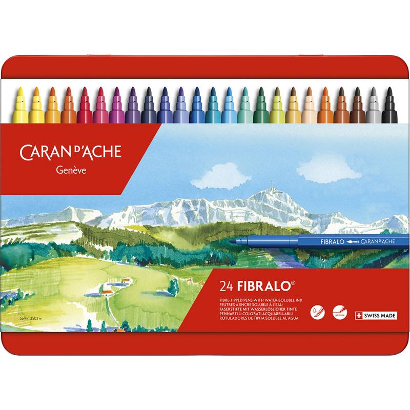 CARAN D'ACHE Fasermaler FIBRALO, 24er Metalletui (86040623)-0