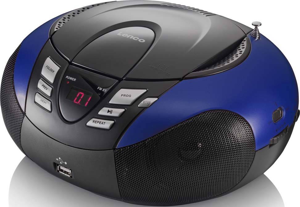 LENCO UKW-Radio m.CD tragbar SCD-37 USB blue-1