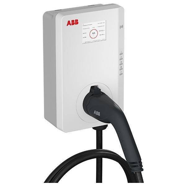 ABB Terra AC Wallbox, 22kW, 3phasig, WLAN, Typ2 Kabel 5m, RFID, 4G, mit MID-Zähler, 1 Stk.