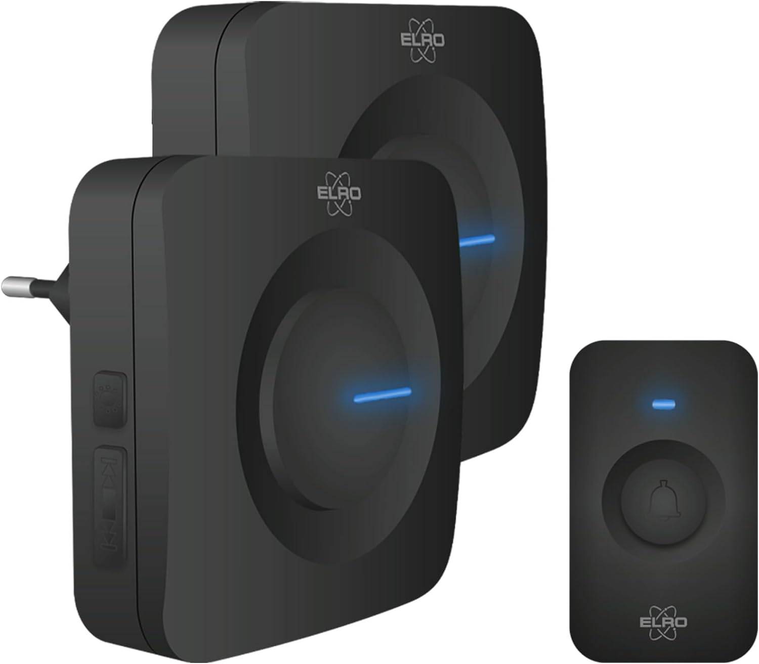 ELRO DB3000 Funk Türklingel Set - 1x Tragbare Empfänger mit Batterie + 1x Plug-in Empfänger für Steckdose-0