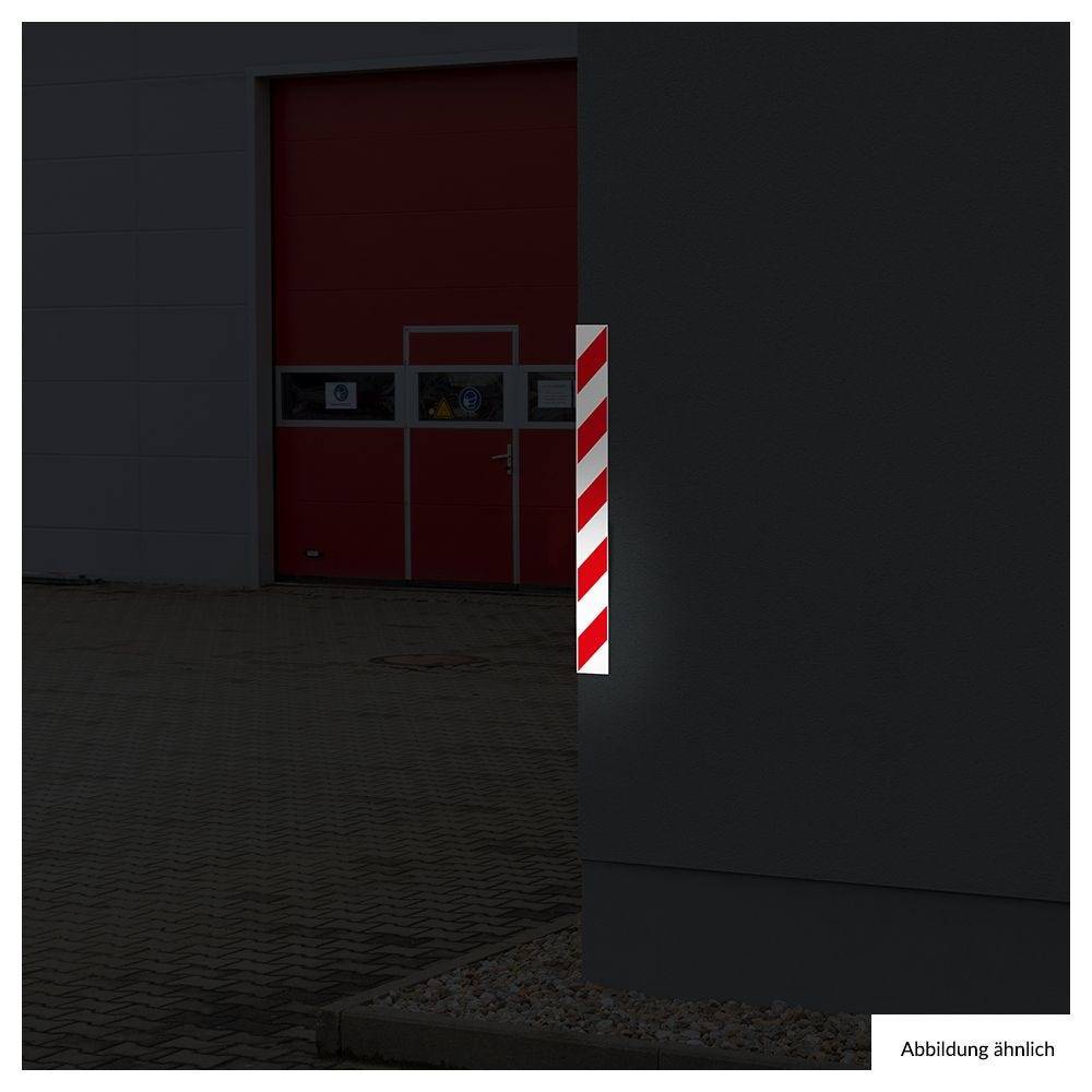 Warnmarkierung aus Kunststoff, rot/weiß reflektierend, linksweisend, 200x980 mm-1