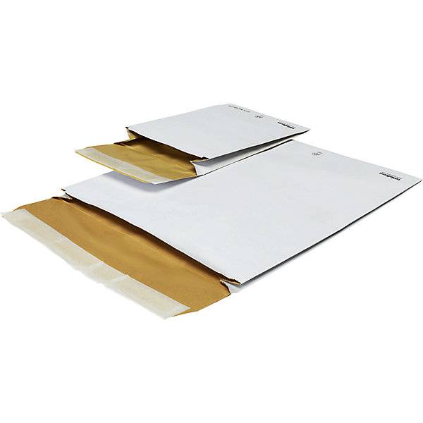 Papierpolstertasche weiß mit Seitenfalte Innen-LxB 345 x 292 mm VE 100 Stk. TAKKT Industrial & Packaging GmbH
