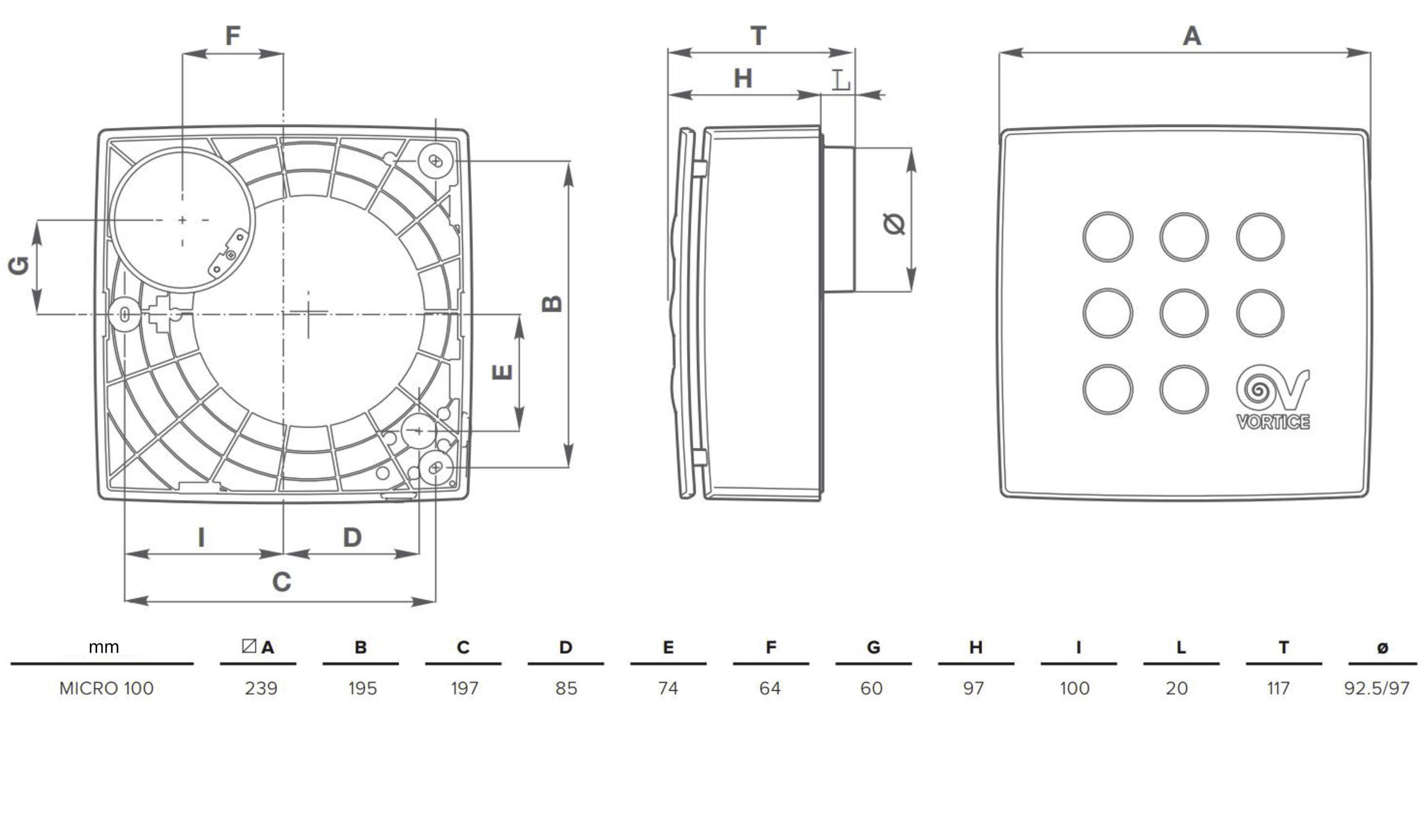 Schachtventilator Quadro Micro 100 AP-1