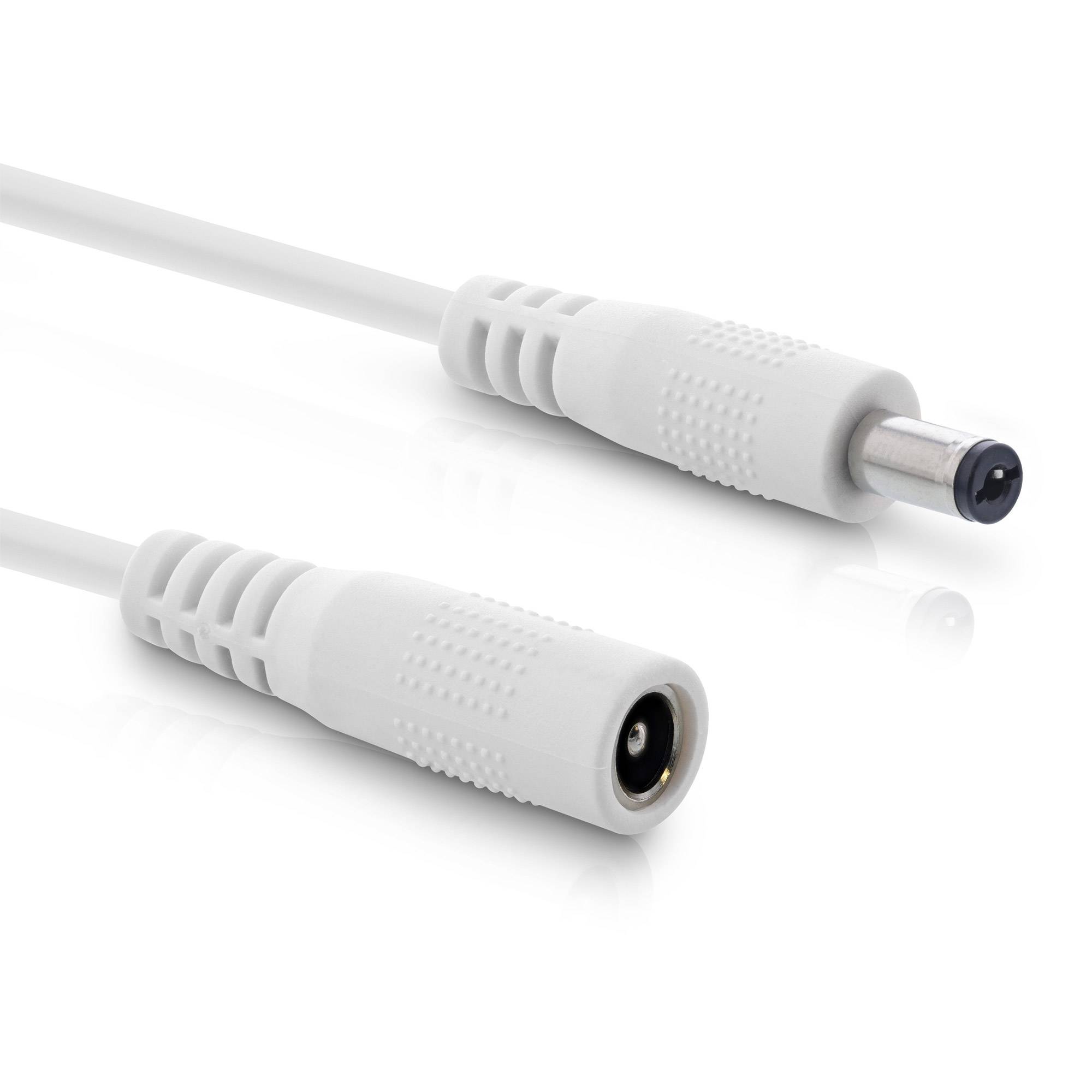 InLine® Verlängerungskabel, DC Stecker 5,5x2,1mm, weiß, 2m-2