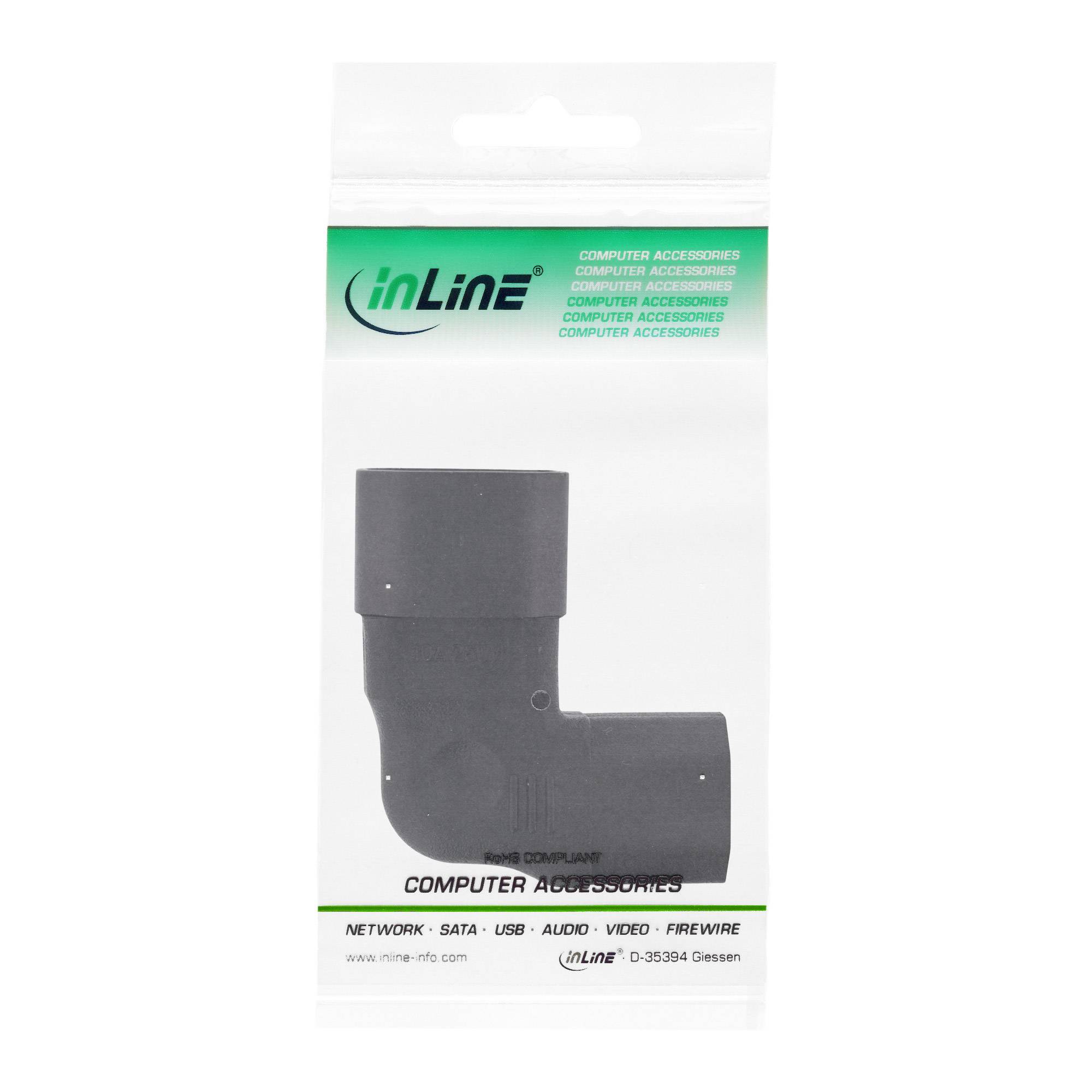 InLine® Netzadapter IEC 60320 C14 / C13, L/R gewinkelt, 3pol. Kaltgeräte-1