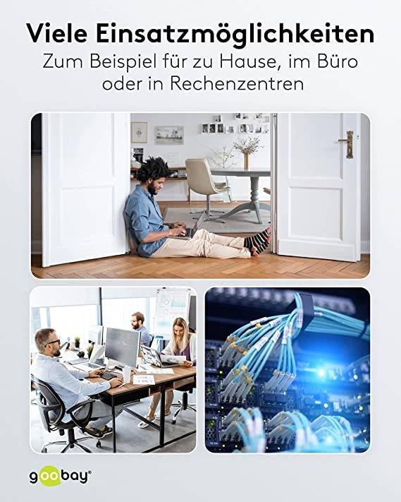 Goobay 59592 Glasfaserkabel FTTH Singlemode OS2 Simplex LC-APC 100 Gbit/s LWL Kabel Patchkabel halogenfrei Weiß, 30.00 m-5