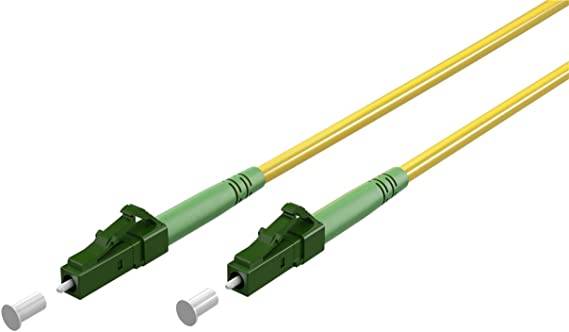 Goobay 59627 Glasfaserkabel FTTH Singlemode OS2 Simplex 100 Gbit/s LC-APC Patchkabel LWL Kabel halogenfrei Gelb, 0.50 m