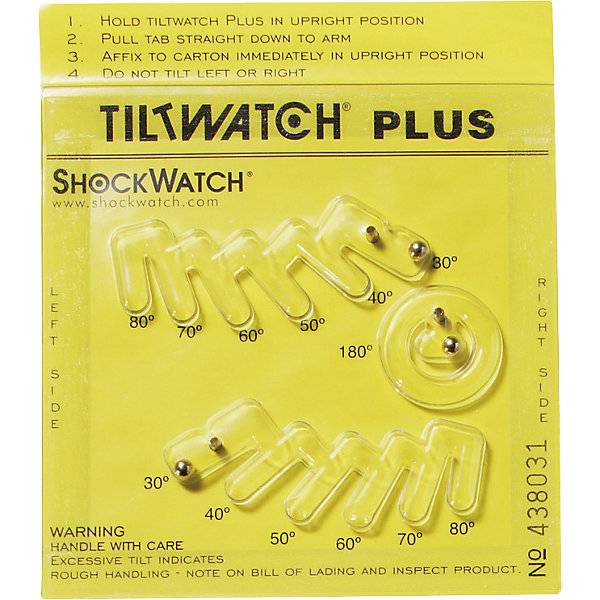 Tiltwatch® Plus Kippindikatoren inkl. Warnetikett VE 25 Stk 118 x 118 x 6 mm. TAKKT Industrial & Packaging-2