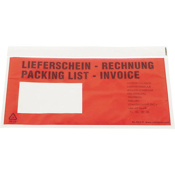 Dokumententaschen Premium Aufdruck Lieferschein - Rechnung VE 500 Stk LxB 240 x 140 mm. TAKKT Industrial &-0