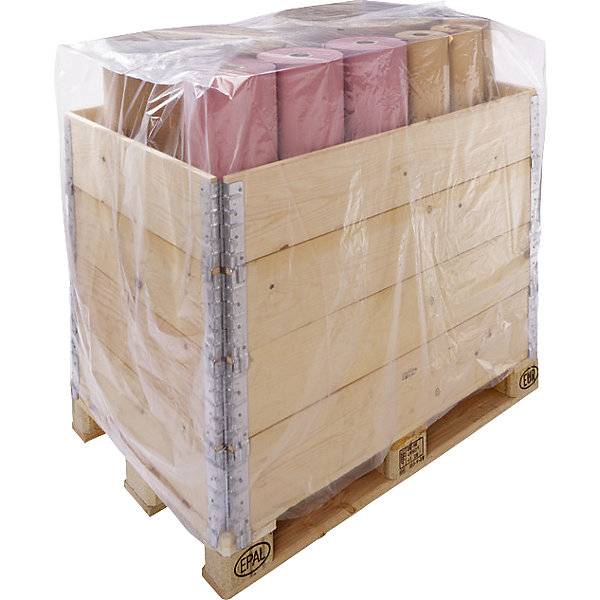 Abdeckhaube für Industriepalette VE 10 Stk LxBxH 1250 x 1050 x 1500 mm Farbe transparent. TAKKT Industrial &
