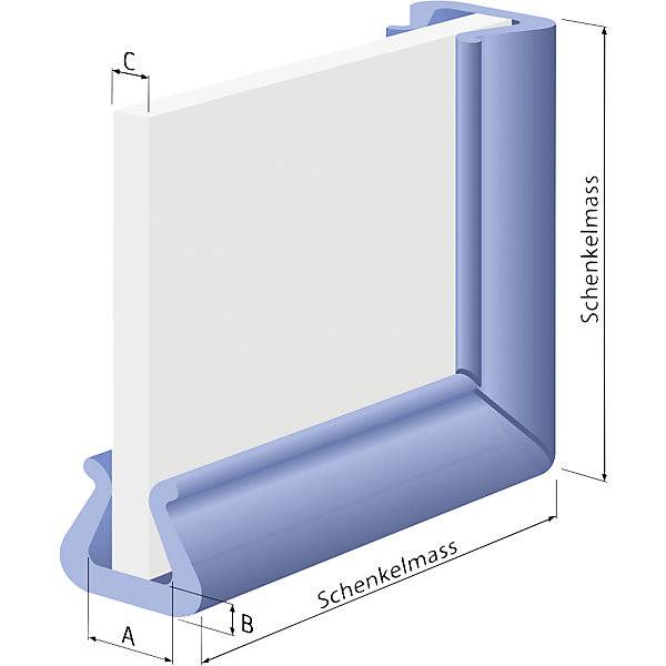 Kantenschutzecke blau in U-Form VE 250 Stk Kantenstärke 35 - 45 mm. 69833049 698330 49 (UE35-45)-2