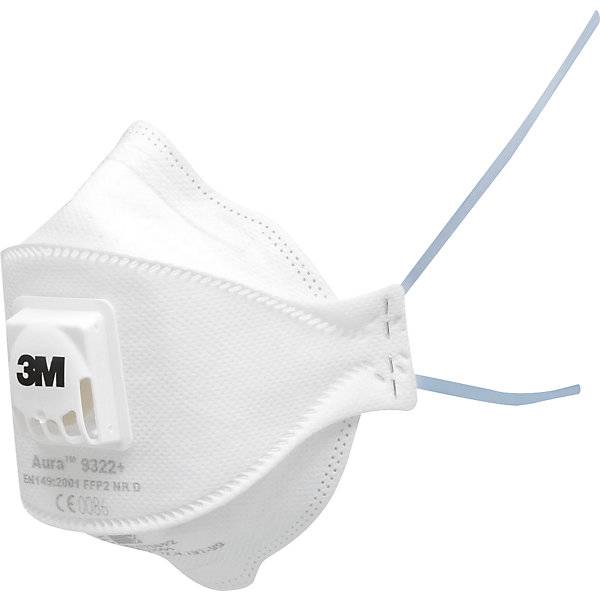 Faltmaske 3M™ Aura™ 9300 FFP2 VE 20 Stk weiß mit Ventil. Richard Leipold GmbH 71093249-0