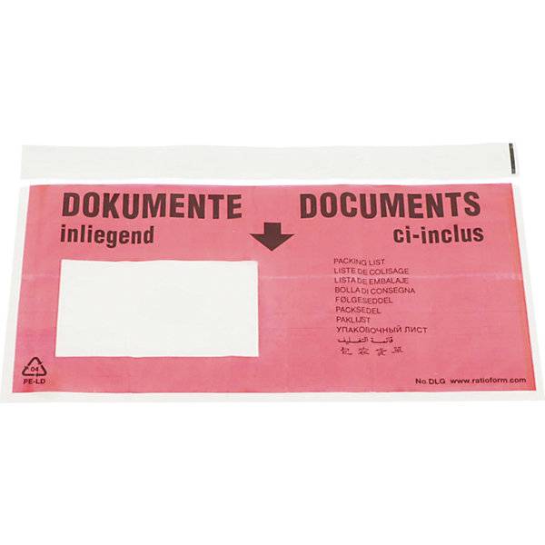 Dokumententaschen Premium light mit Fenster Aufdruck Dokumente inliegend VE 250 Stk DIN lang. TAKKT Industrial