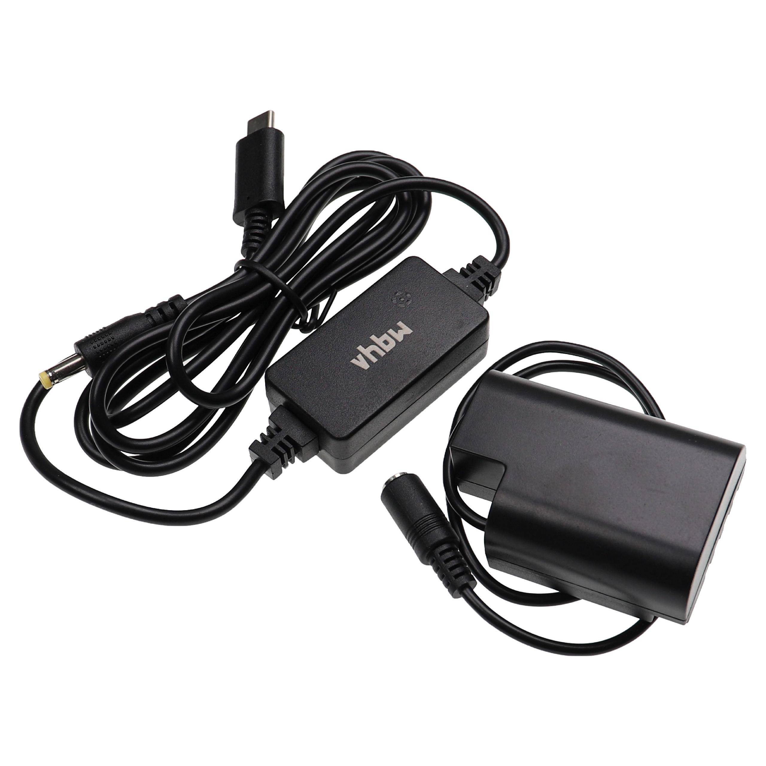 vhbw USB Netzteil kompatibel mit Panasonic Lumix DC-GH5L | DC-GH5 Kamera, Digitalkamera + DC Kuppler (Ersatz für-1