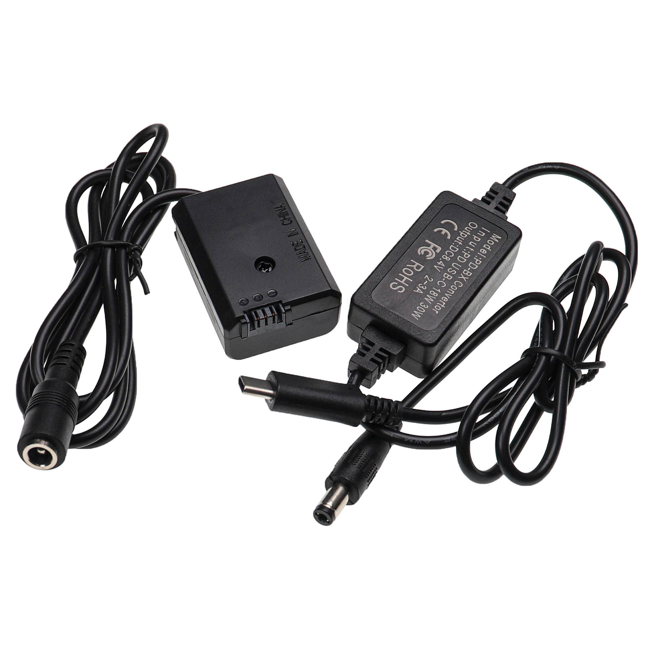 vhbw USB Netzteil kompatibel mit Sony Cybershot DSC-RX10 Mark IV Kamera | Digitalkamera + DC Kuppler (Ersatz für Sony)-2