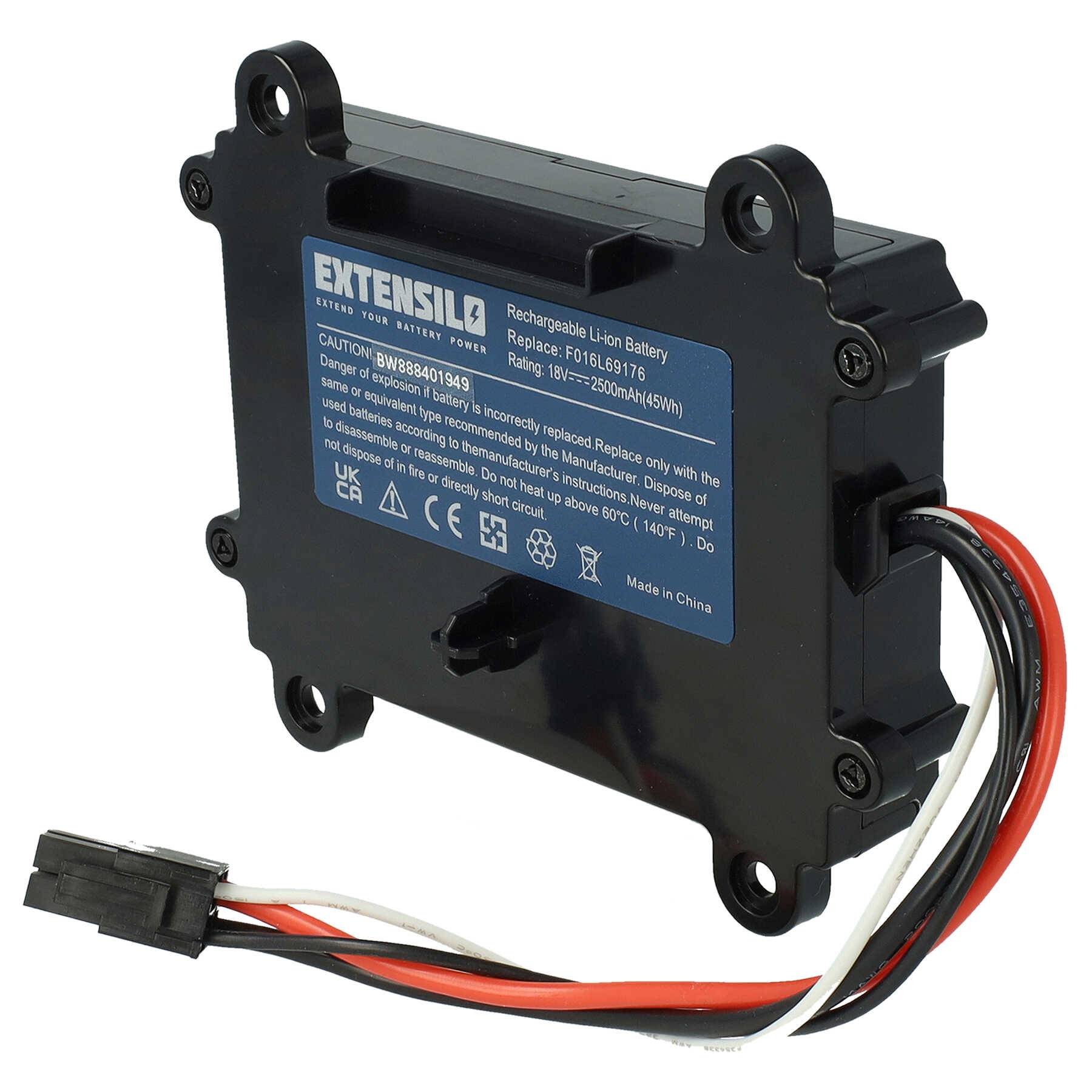 EXTENSILO Akku kompatibel mit Bosch Indego 350 | M 700, 400 Rasenroboter Rasenmäher (2500mAh 18V Li-Ion)-0