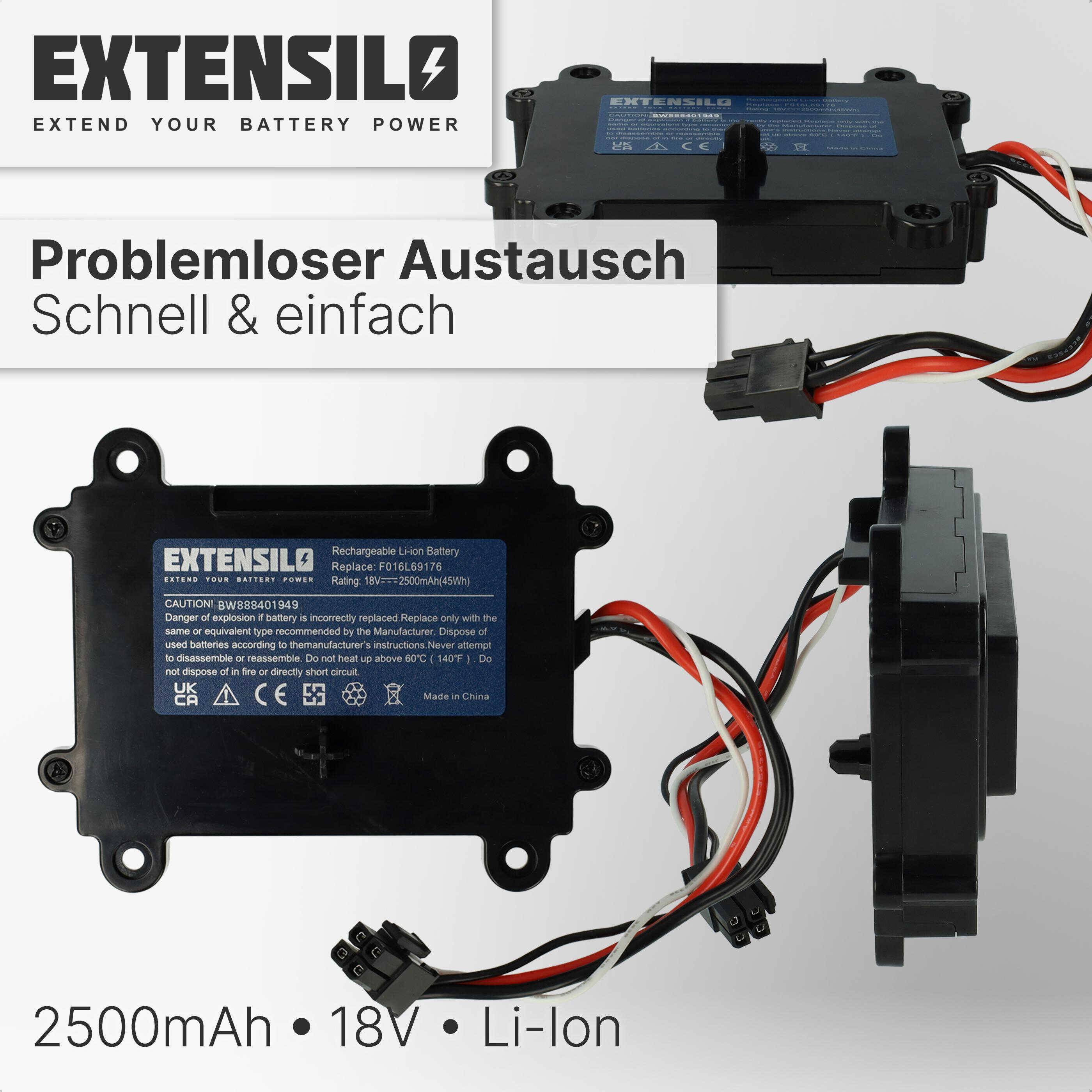 EXTENSILO Akku kompatibel mit Bosch Indego 350 | M 700, 400 Rasenroboter Rasenmäher (2500mAh 18V Li-Ion)-4