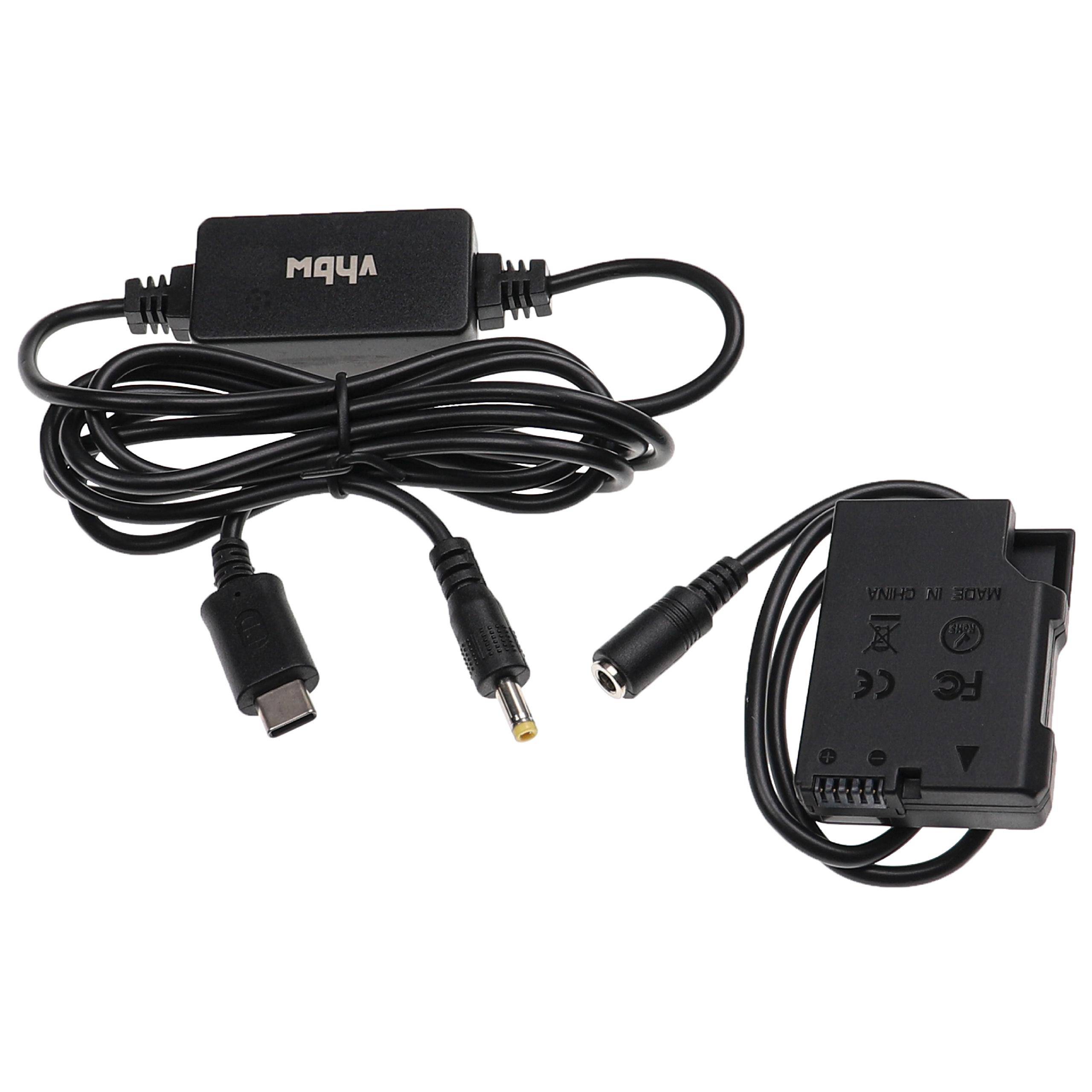 vhbw USB Netzteil kompatibel mit Nikon D5300 | D5500, D5600 Kamera, Digitalkamera + DC Kuppler (Ersatz für EP-5A), 2m-2
