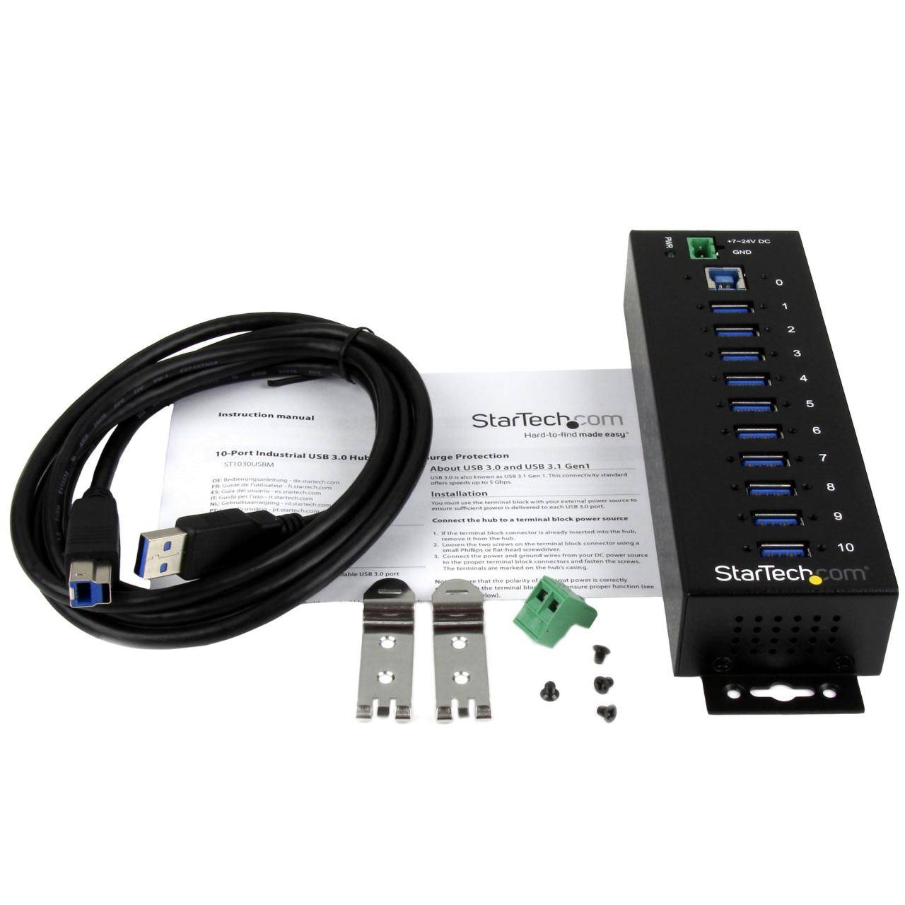 StarTech.com Startech 10 Port Industrieller USB 3.0 Hub-4