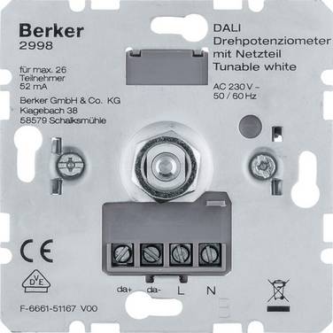 Berker Drehpotentiometer DALI Tunable white mit Netzteil