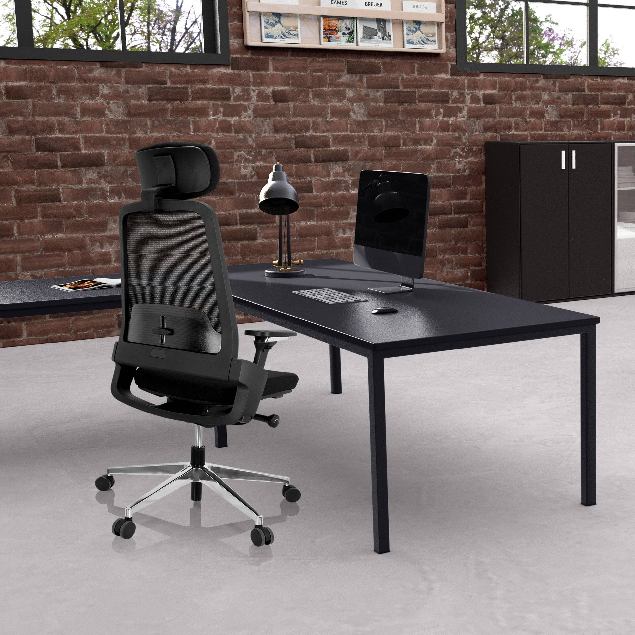 Bürostuhl Drehstuhl BRACIO Stoff schwarz hjh OFFICE-4