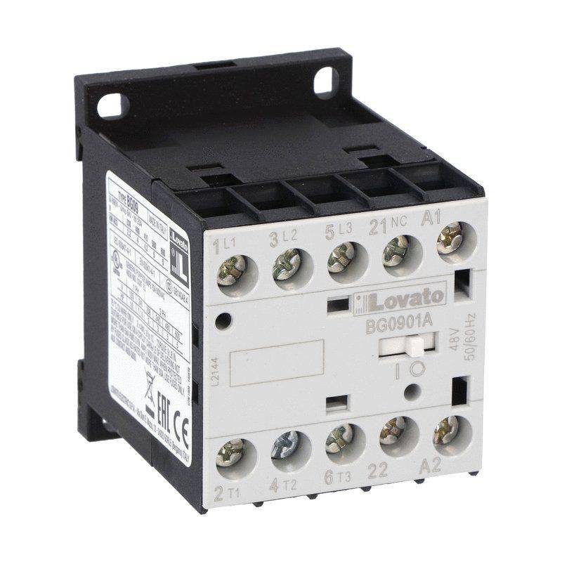 Lovato Electric 11BG0901A230 3-poliger Minischütz 690V/AC, 5kW, 9A , Spulenspannung 230V 50/60Hz, Hilfskontakt 1xNC-0
