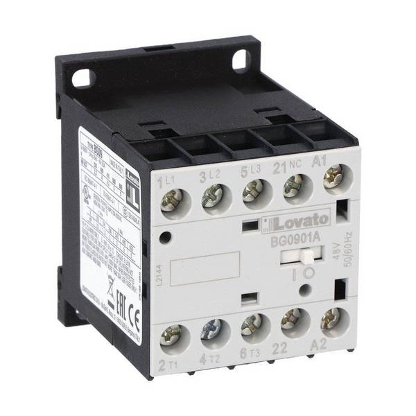 Lovato Electric 11BG0901A230 3-poliger Minischütz 690V/AC, 5kW, 9A , Spulenspannung 230V 50/60Hz, Hilfskontakt 1xNC