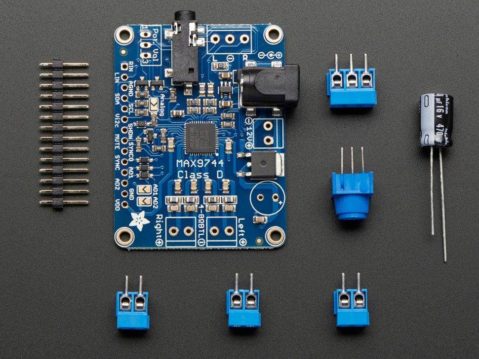 Adafruit Stereo 20W Class D Audio Amplifier - MAX9744-1